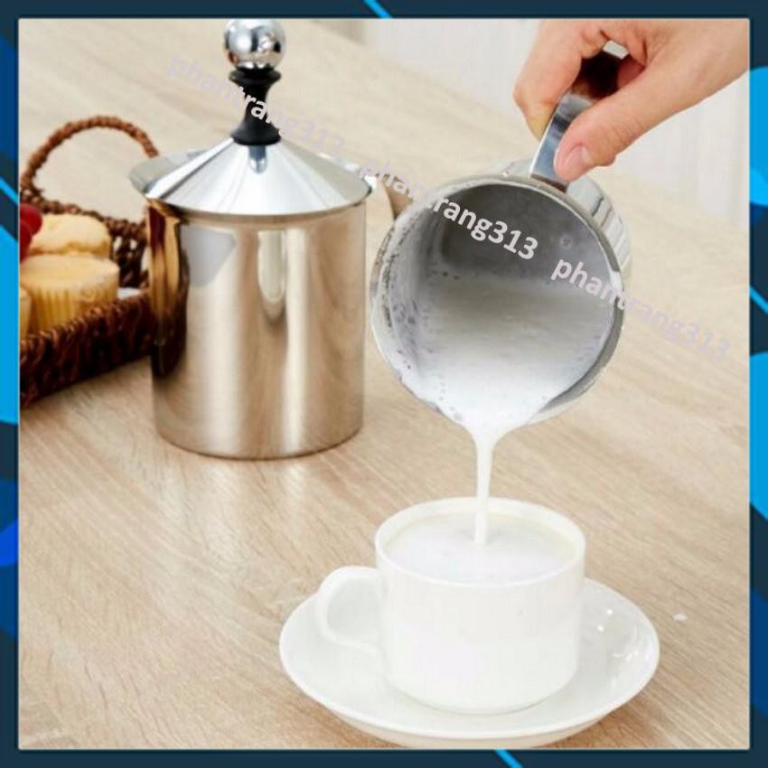 Ca đánh sữa lạnh, tạo bọt café, capuccino, latter art bằng inox cao cấp, siêu bền đẹp 400ml, 800ml  - phantrang313