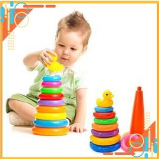 Đồ chơi trẻ em, Đồ chơi tháp vịt cầu vồng kích thước nhỏ đến lớn cho bé nhận biết nhiều màu sắc
