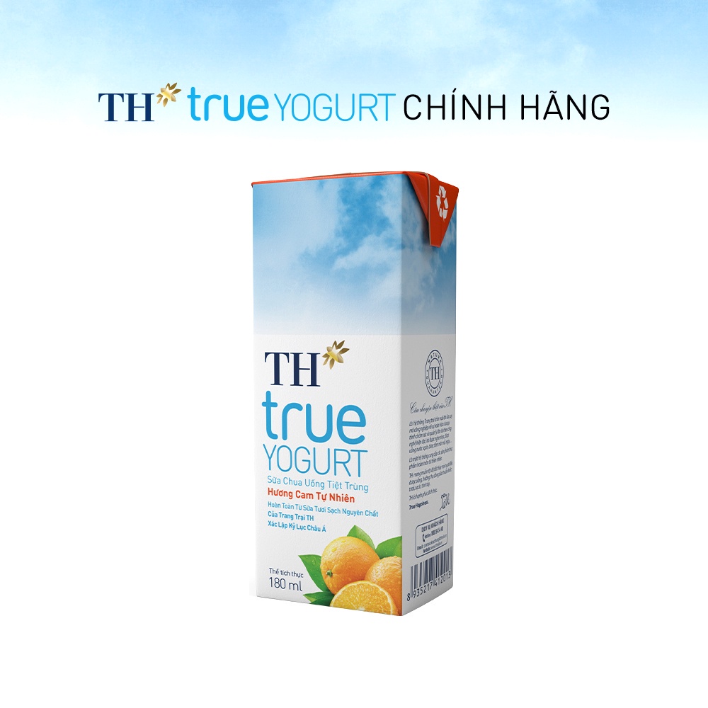 [HSD T11-2022] Combo Thùng 48 Hộp Sữa Chua Uống Tiệt Trùng Hương Cam Tự Nhiên TH True Yogurt 180ml