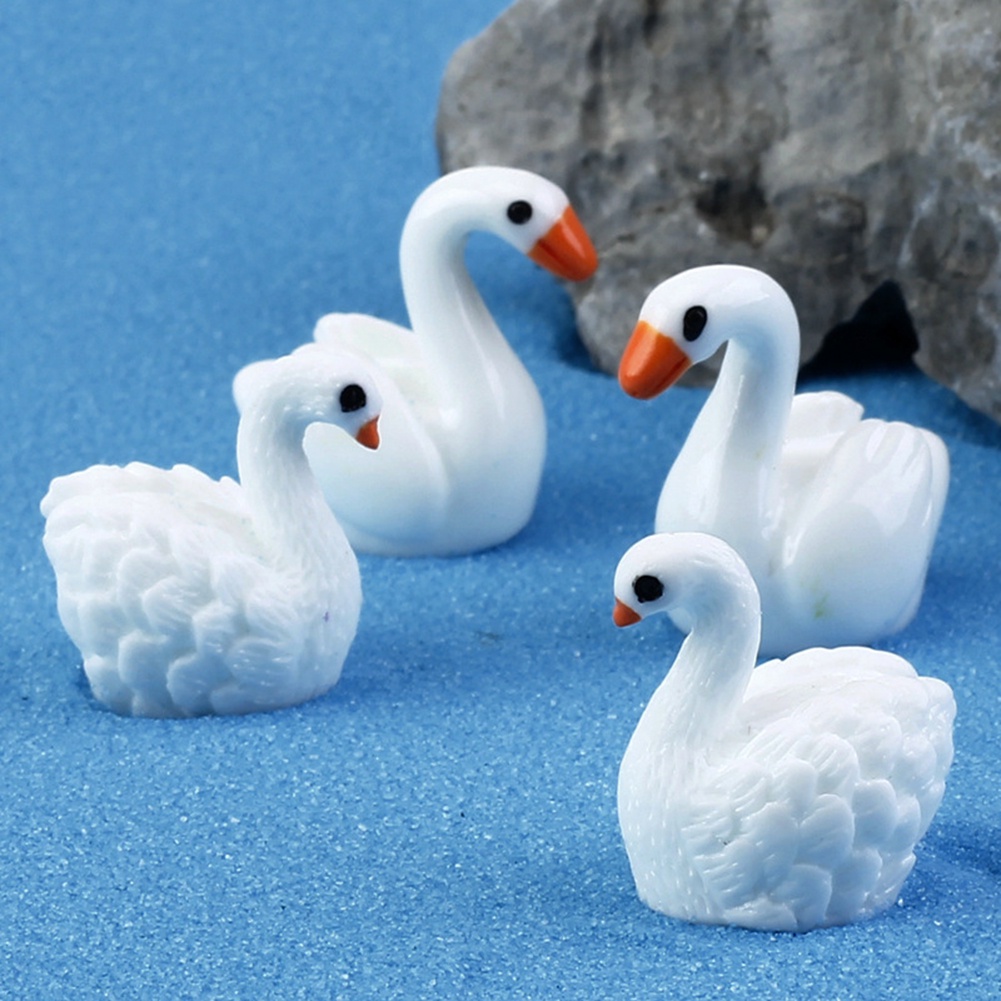 【SPP】2Pcs Couple Lovers Swan Miniature Crafts Garden Decorations Landscape Ornament