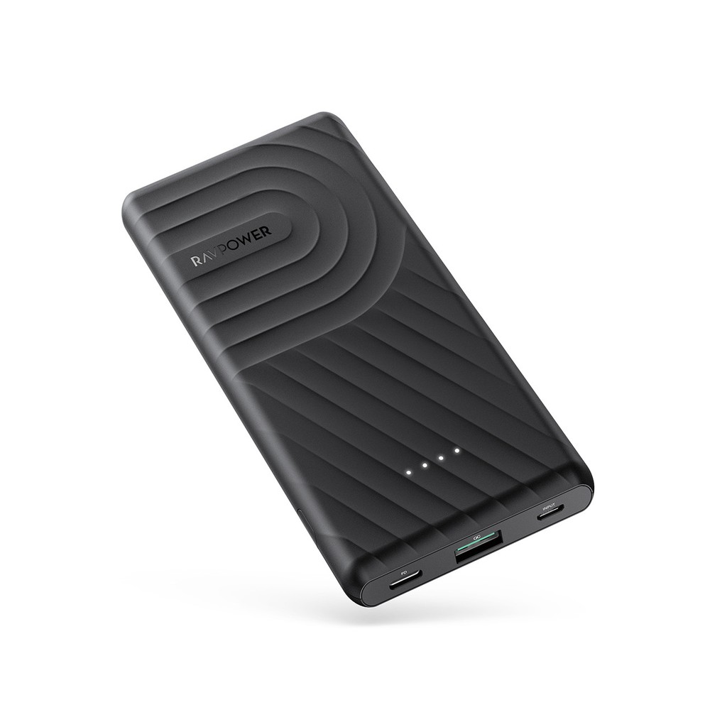 Pin Sạc Dự Phòng RAVPower 10000mAh In/Out TypeC PD 18W, Quick Charge 3.0 RPPB195