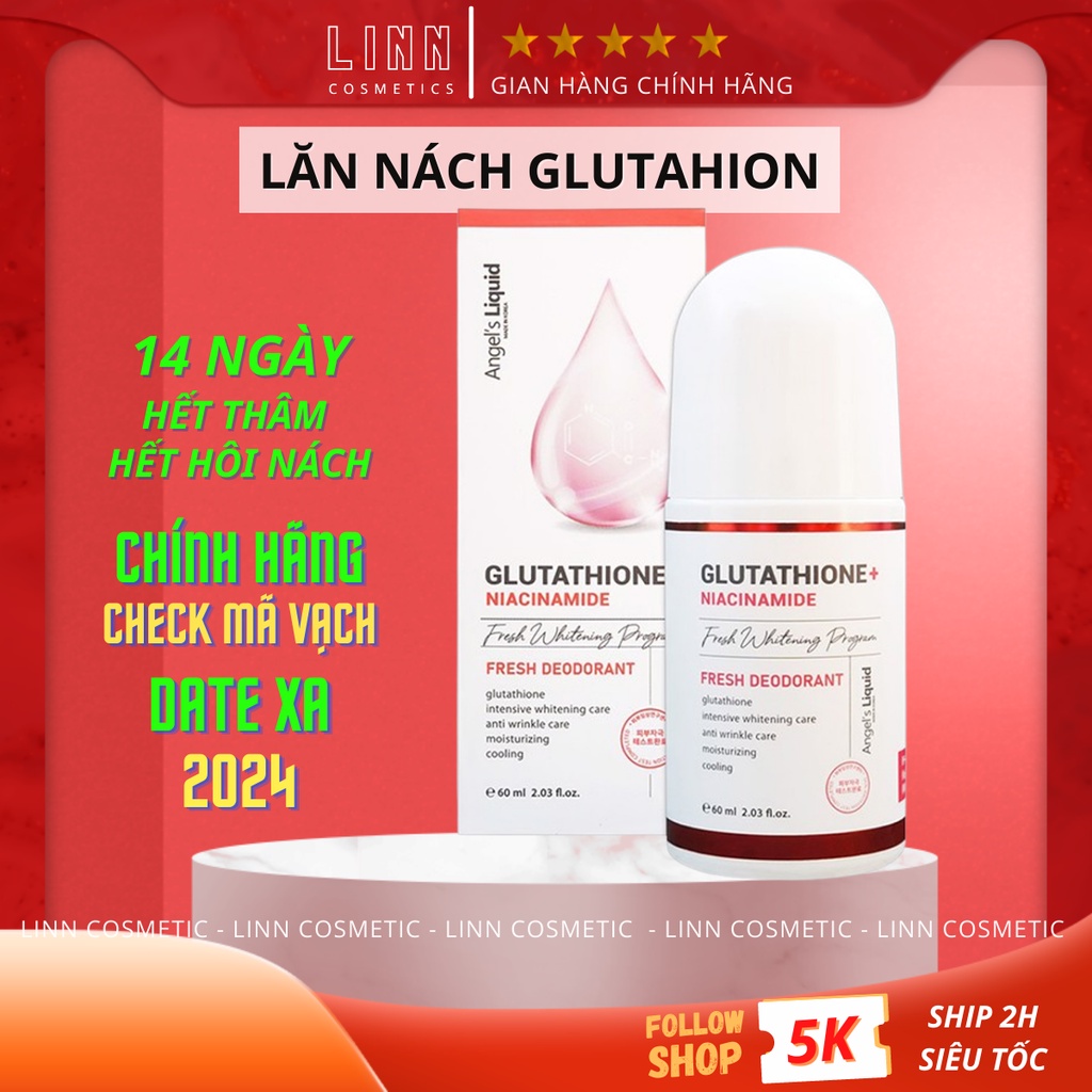 Lăn Nách Ngăn Mùi, Giảm Thâm Vùng Nách Angel’s Liquid Glutathione Fresh-Up Whitening Magic Deo Stick 60ml