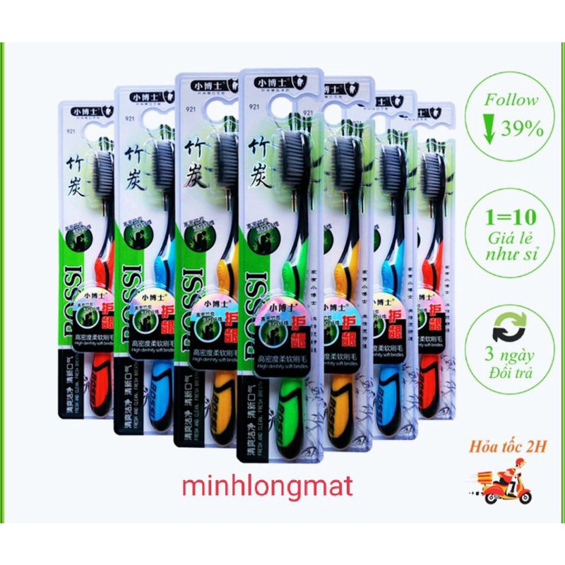 Bàn chải đánh răng than tre hoạt tính Hàn Quốc BOSSI 921 hàng loại 1