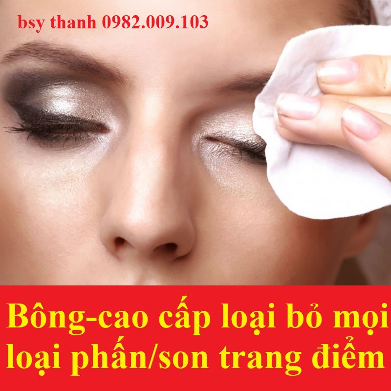 Bông Tẩy Trang cao cấp túi 50pcs Lameila Laco, 3 lớp đàn hồi co dãn, Mỏng Siêu mềm mịn, Dai Thấm Hút Nhanh Chóng