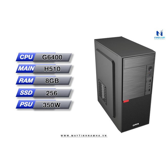 Máy tính văn phòng PC VP NHC01 - CPU G6400 - Chipset H510 - Ram DDR4 Lexar 8GB - SSD 256GB - PSU ATX Xigmatex X350 - Win