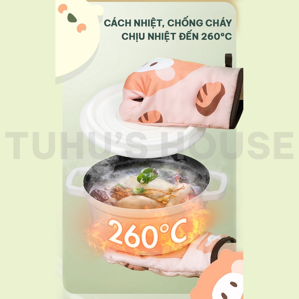 Găng tay làm bánh bằng silicon, găng tay nấu ăn chống trơn trượt cách nhiệt làm bếp - Tuhu's House