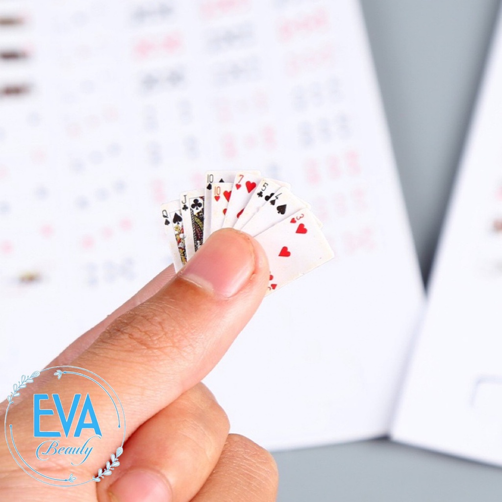 Set 2 Bộ Bài Tây Poker Super Mini Tí Hon 52 Lá Độc Đáo SP4834