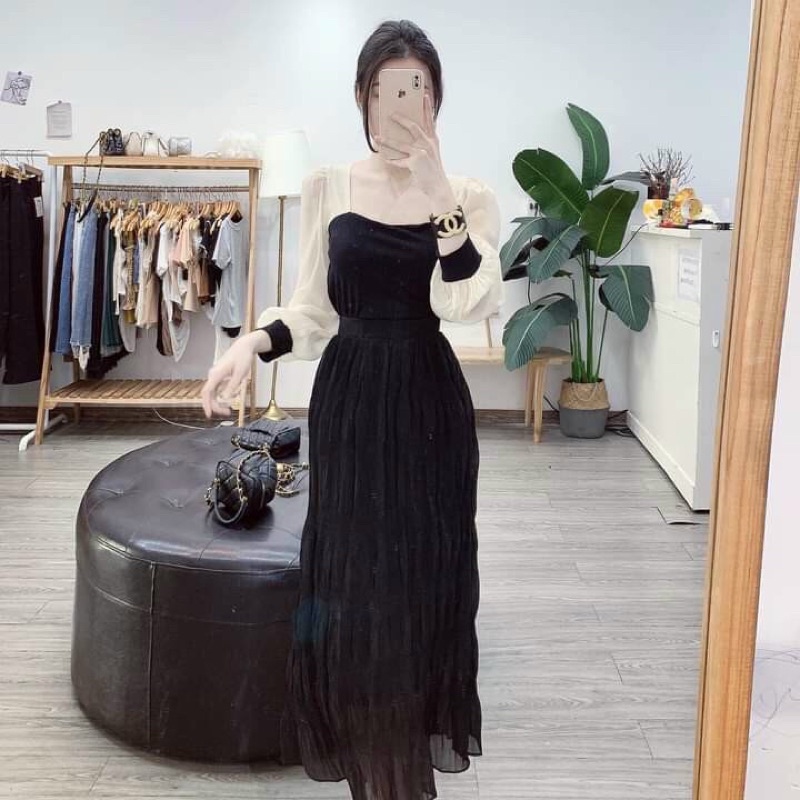 Áo len tăm phối tay tơ