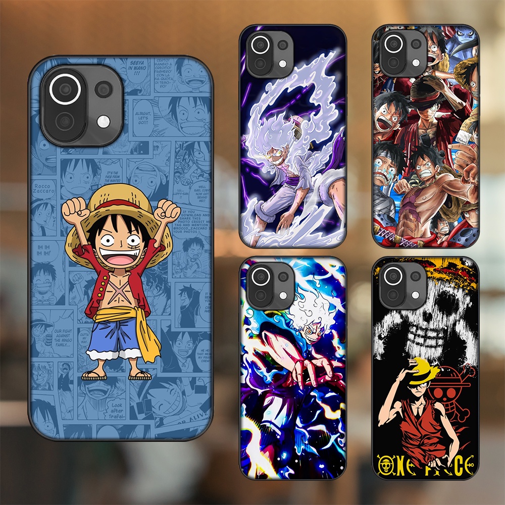Ốp lưng Xiaomi Mi 11 Lite viền đen in hình Luffy One Piece