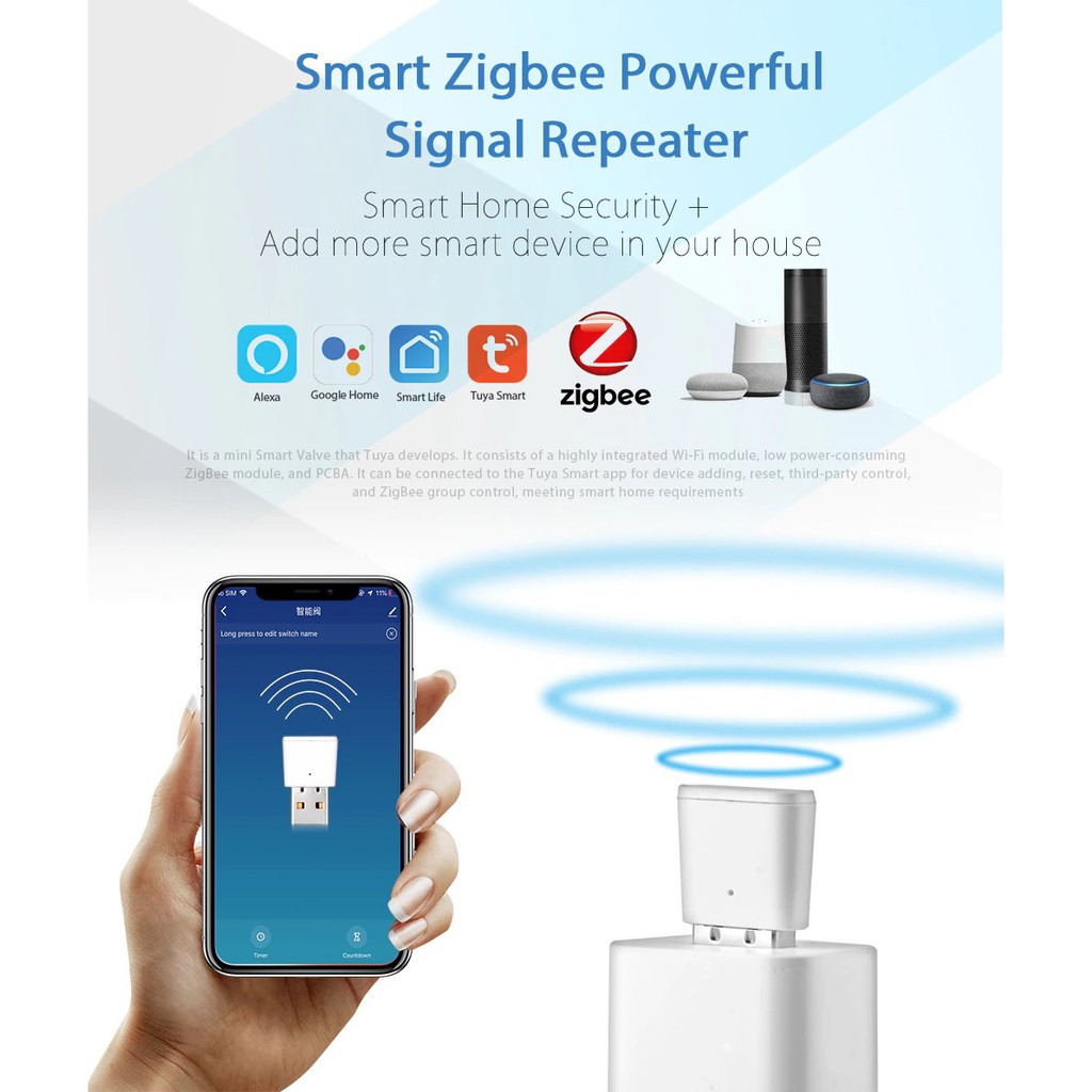 USB Zigbee Repeater Tuya - tiếp sóng cho hub zigbee Tuya