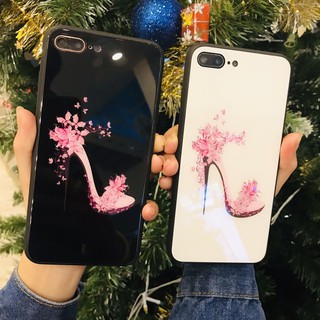 (HOT) ỐP LƯNG KÍNH CƯỜNG LỰC IN HÌNH ĐÔI GIÀY DÀNH CHO CÁC NÀNG SIÊU CUTE