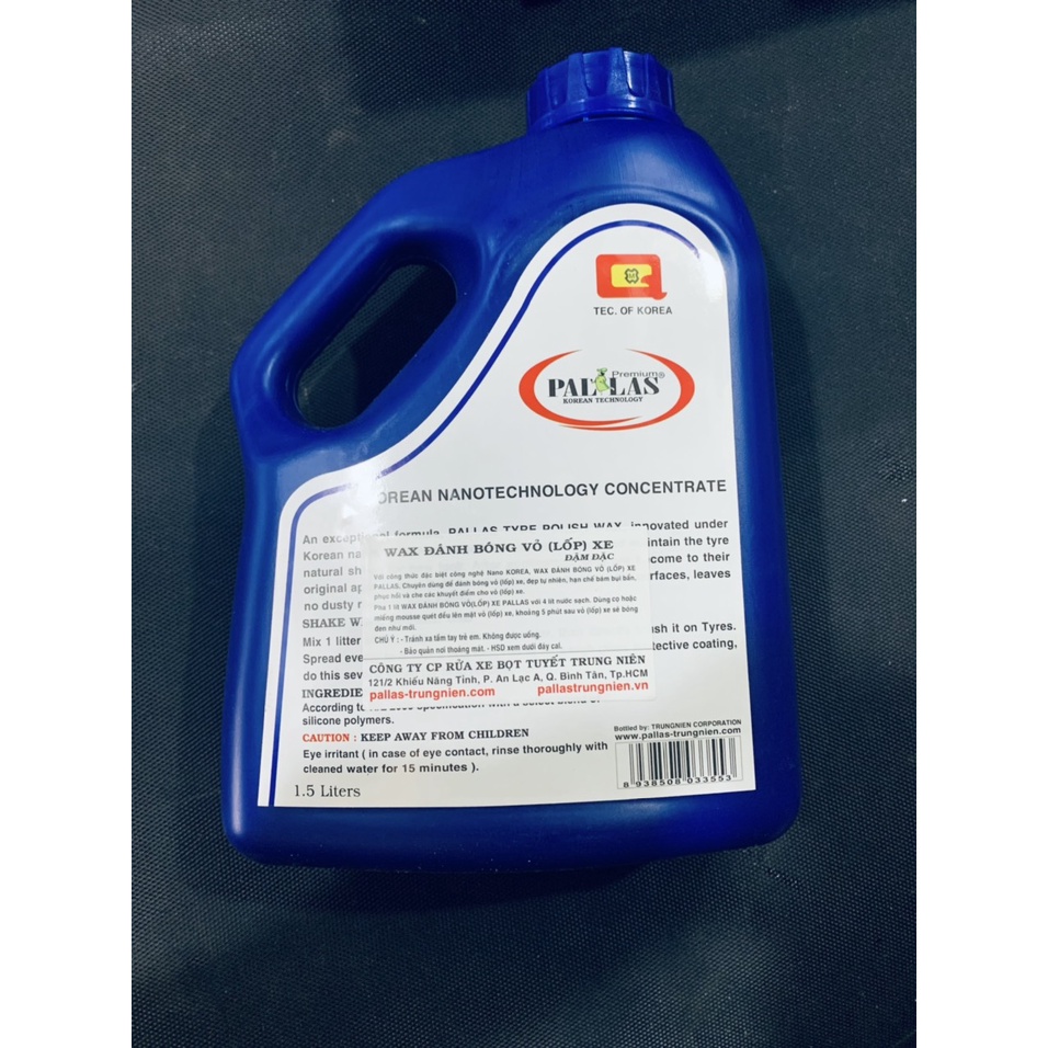 Dung Dịch Đánh Bóng Vỏ Xe ,Đánh Bóng Lốp Xe Polish Wax Pallas 1.5 Lít