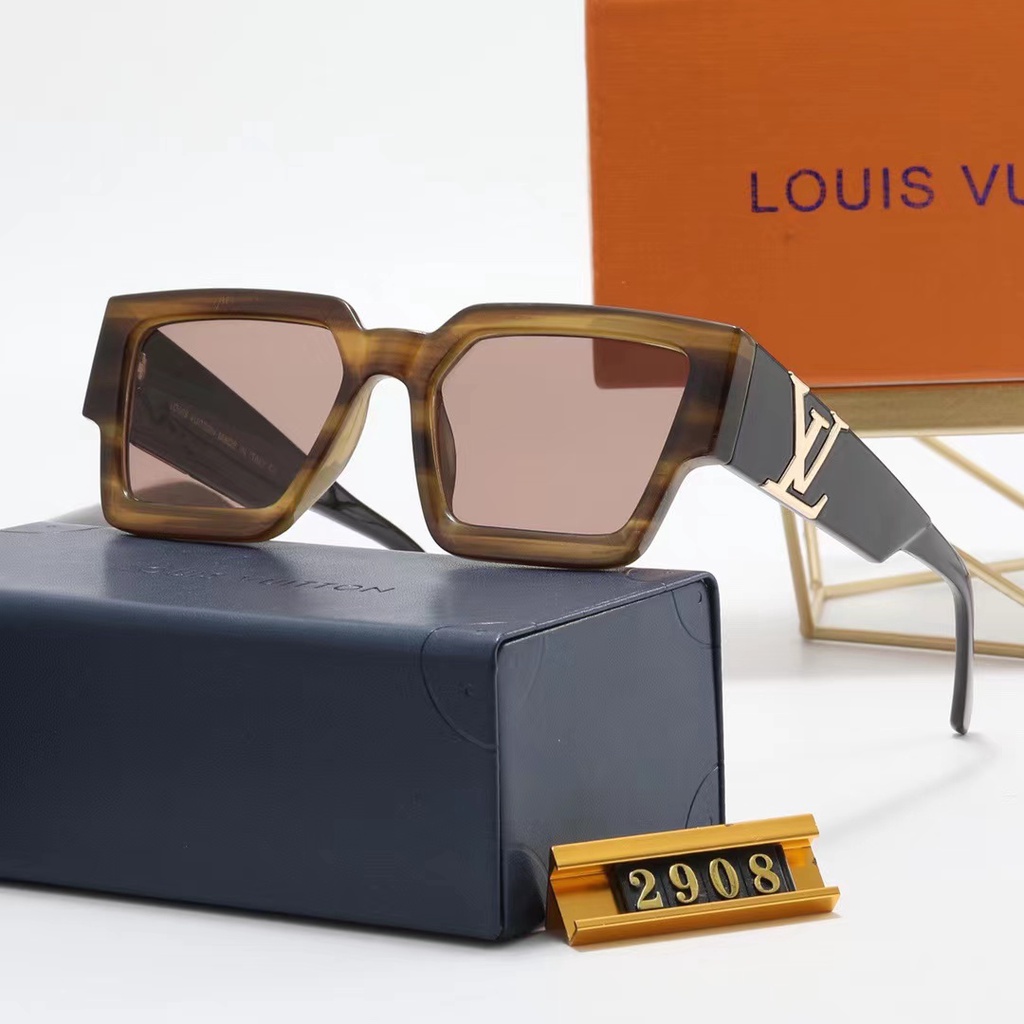 Kính Mát Gọng Vuông Lớn Chống Tia uv400 Hiệu LV Louis Vuitton Cho Nam Nữ