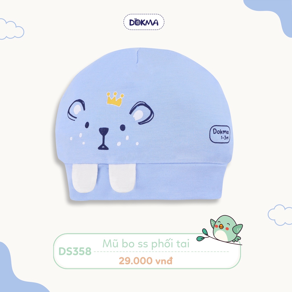 Dokma - Mũ bo tròn sơ sinh chất Bamboo sợi tre mỏng siêu cute cho bé  ( DS358 )