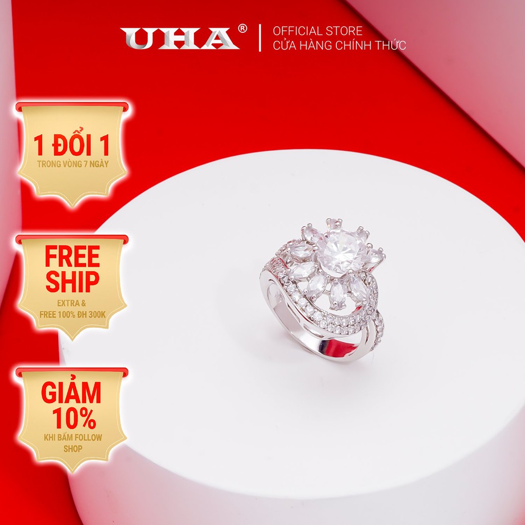 Nhẫn nữ đính xoàn mạ vàng 18K cao cấp (giá tốt nhất)  N502160T-170