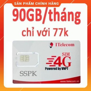 Sim số ITelecom Data khủng 90Gb tháng