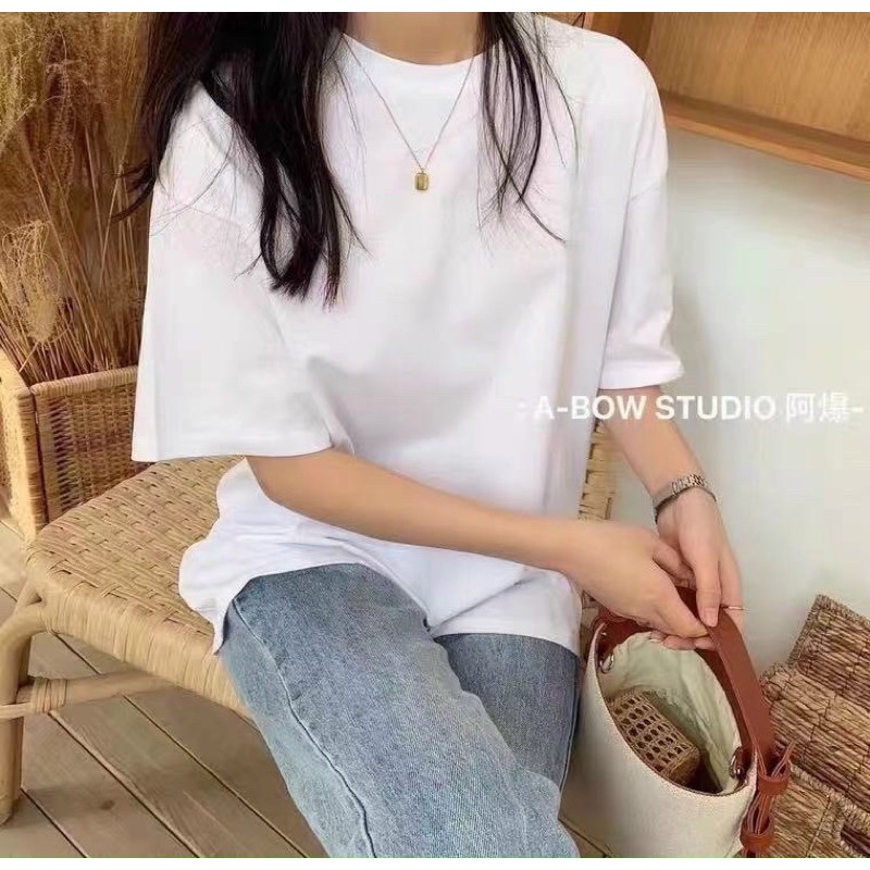 Áo Phông trơn Unisex Astudio, Áo thun nam nữ tay lỡ oversize form rộng TS223