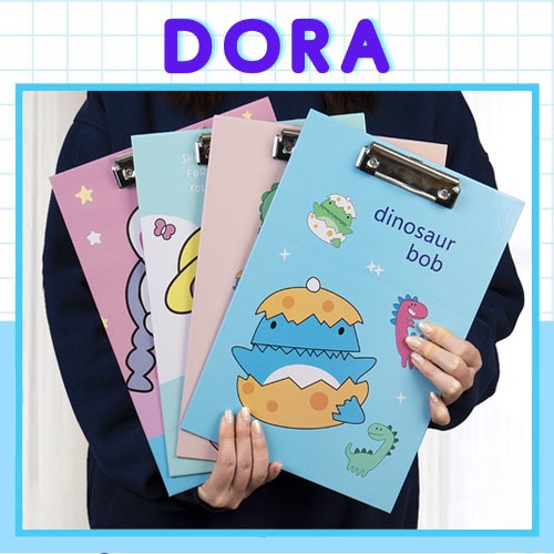 Kẹp tài liệu A4 trình ký kết hợp thước kẻ họa tiết cute cho học sinh, File kẹp giấy dễ thương