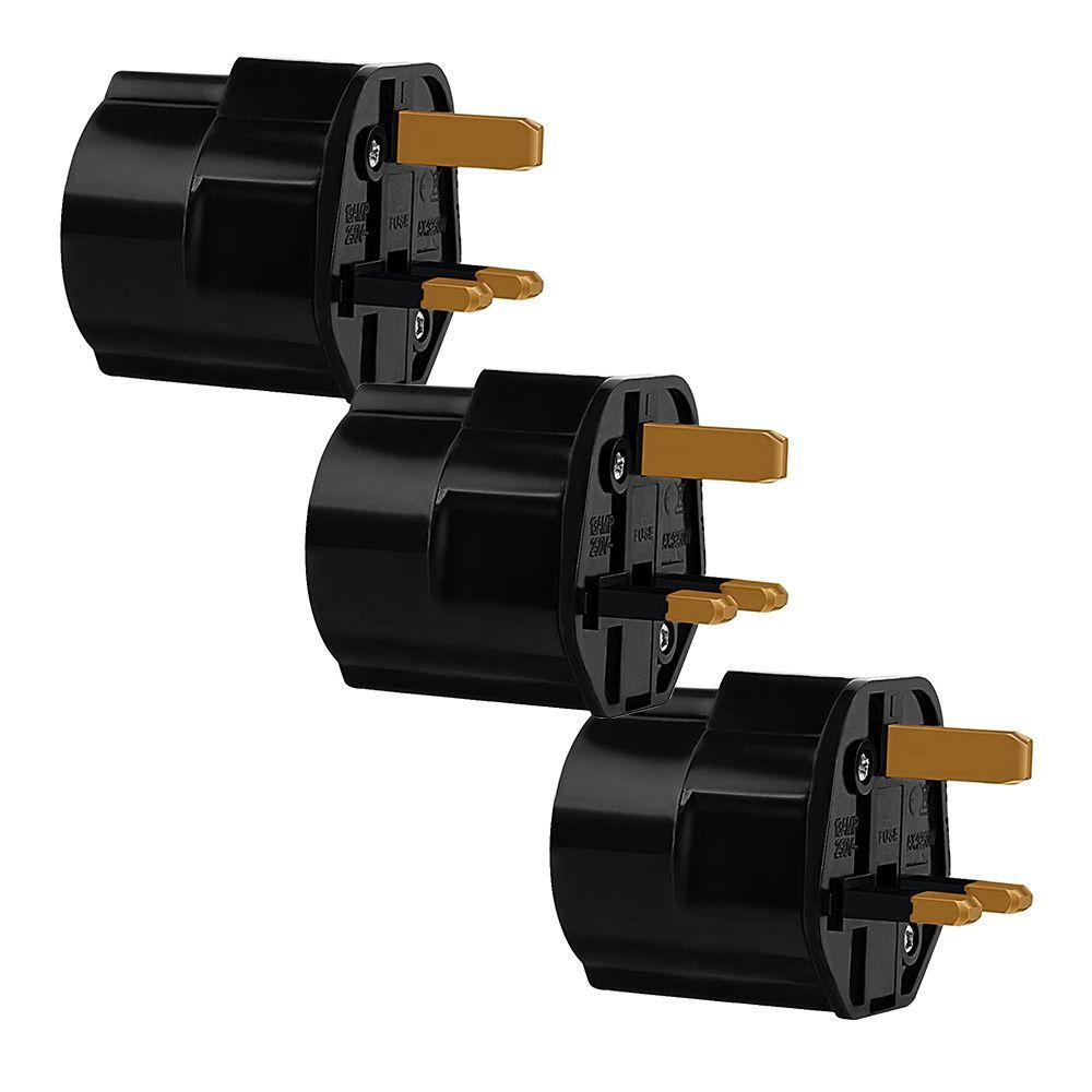 BTLIMER Ổ Cắm Điện Chuyển Đổi EU Sang UK 2 Pin 250V 13A