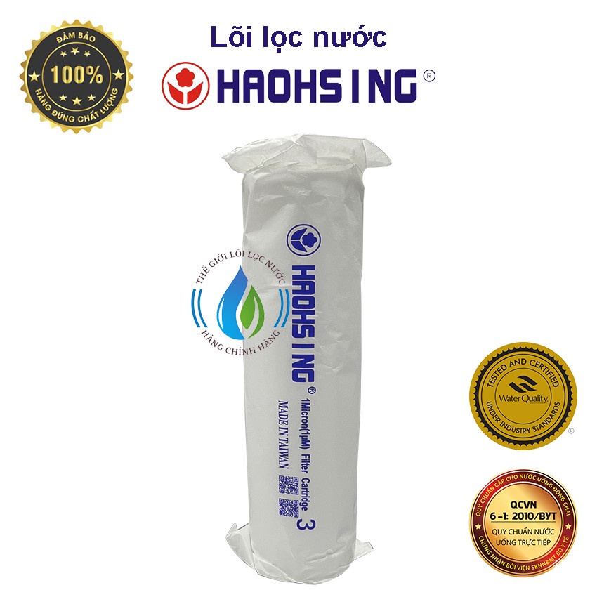 Bộ 3 lõi lọc nước 1/ 2/ 3 chính hãng chuyên dùng cho máy lọc nước Haoshing