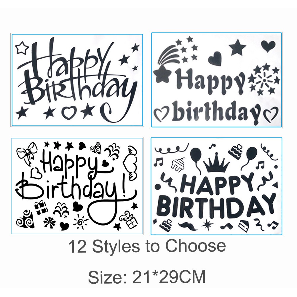 Miếng Dán Bong Bóng 15 Phong Cách Màu Đen Dùng Trang Trí Tiệc Sinh Nhật