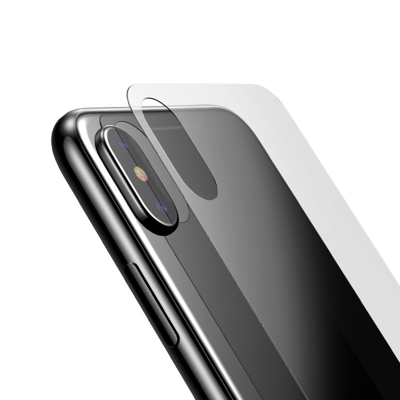 Miếng dán kính cường lực mặt sau lưng cho iPhone XS MAX hiệu BASEUS (mỏng 0.3mm, Full Glass, Full HD, Phủ Nano)