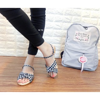 SALE-Giày sandal nơ ú | giày sandal nữ đế bệt