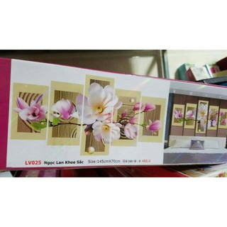 Tranh đính đá hoa ghép 5 bức DF2235