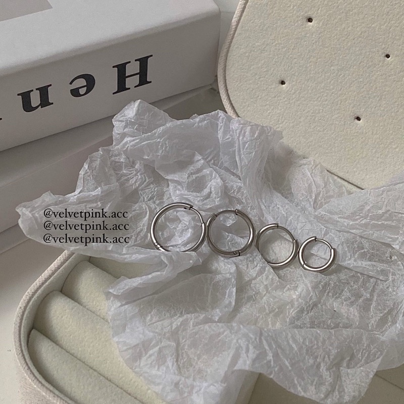 𝐯𝐞𝐥𝐯𝐞𝐭𝐩𝐢𝐧𝐤.𝐚𝐜𝐜🇰🇷 |  khuyên tai tròn thép không rỉ nhiều size