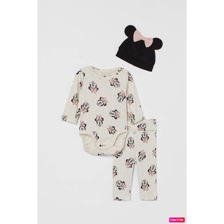 Set 3 chi tiết bé gái sơ sinh, in hoạ tiết minnie, hờ mờ us săn sale
