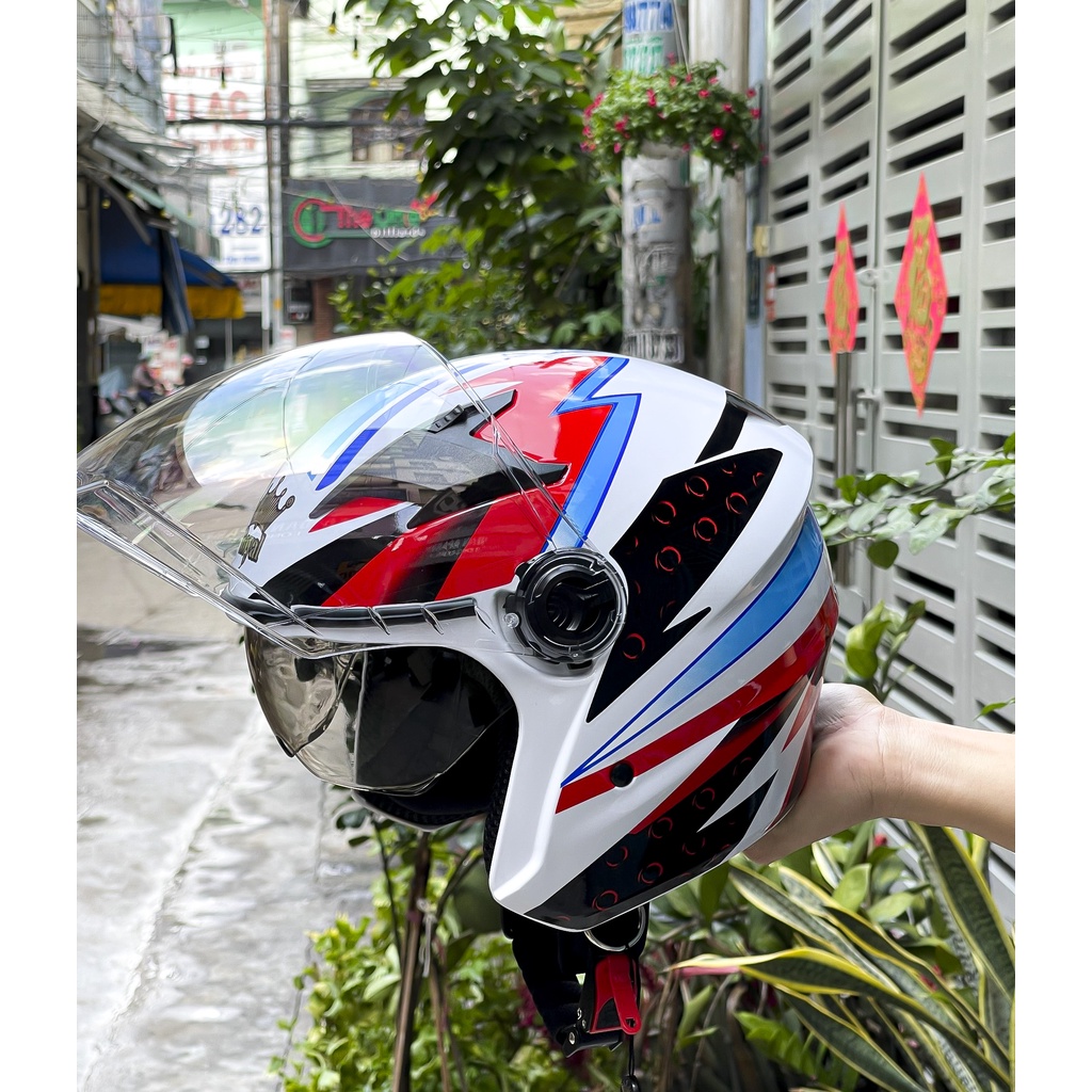 MŨ BẢO HIỂM ROYAL M268 3/4 2 KÍNH TEM DRAGON BOY CHÍNH HÃNG, BẢO HÀNH 12 THÁNG