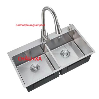 Chậu rửa chén bát inox sus 304 n5 8245 đều na.grand và xả chậu thoát nước
