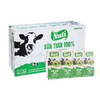 48 hộp x 180ml nuti sữa tươi 100% có đường - hàng chính hãng nutifood
