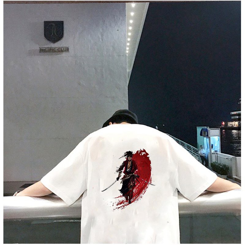 Áo thun unisex độc lạ Samurai form rộng vải dày mịn 2019T1853