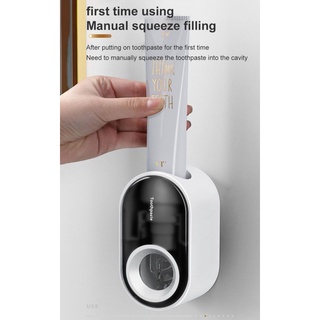 Convenient wall-mounted automatic toothpaste squeezer for families with color options