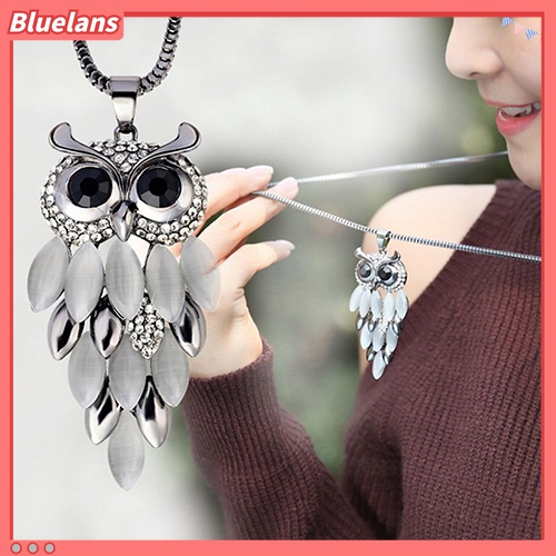 Dây chuyền hợp kim kiểu dáng cú mèo đính đá xinh xắn thời trang dành cho nữ