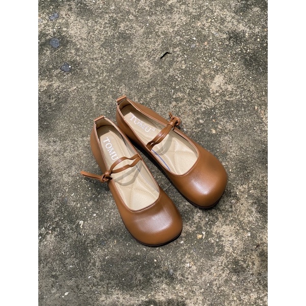 Giày búp bê da mềm mũi tròn mã 1819