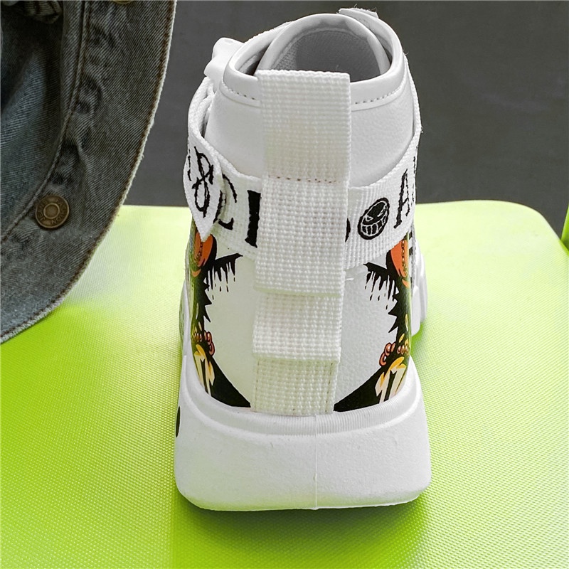 Giày sneaker cổ cao in hình hoạt hình One Piece thời trang cho nam