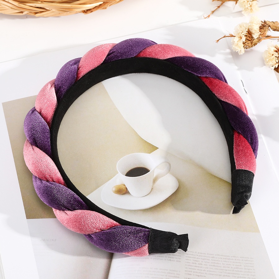 Băng đô vải nhung thắt bím thời trang Hàn Quốc cho nữ tùy chọn màu sắc