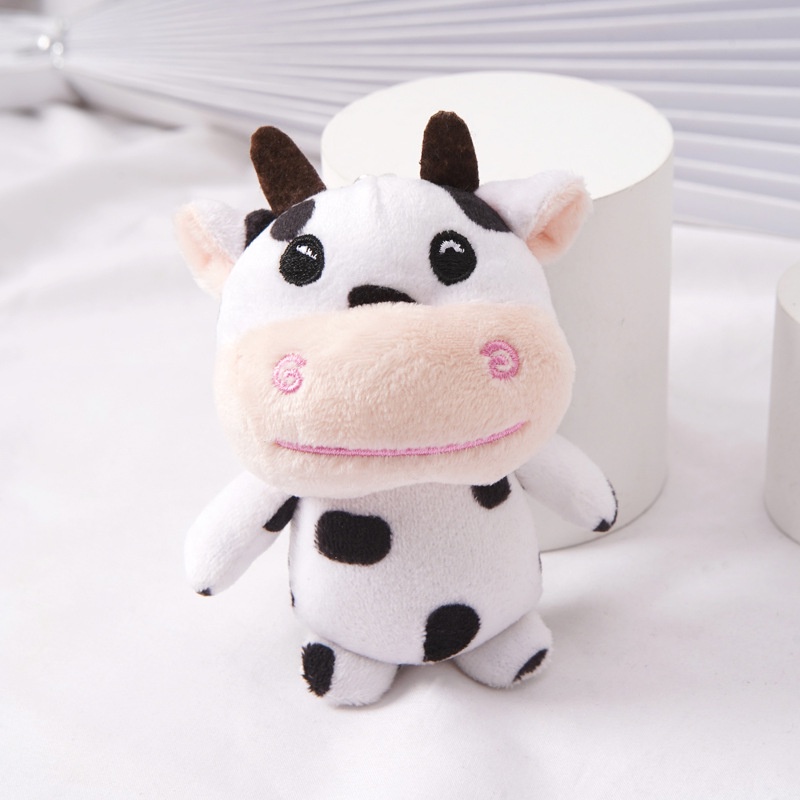 Thú Nhồi Bông Mini Hình Bò Sữa Hoạt Hình Dễ Thương