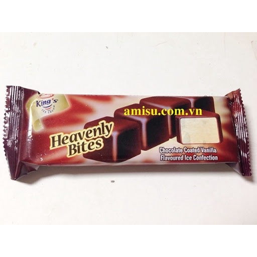 [king's no fake]Kem viên thần thánh vani vỏ socola giòn Thái Lan Heavenly Bites ( Cây 5 viên)