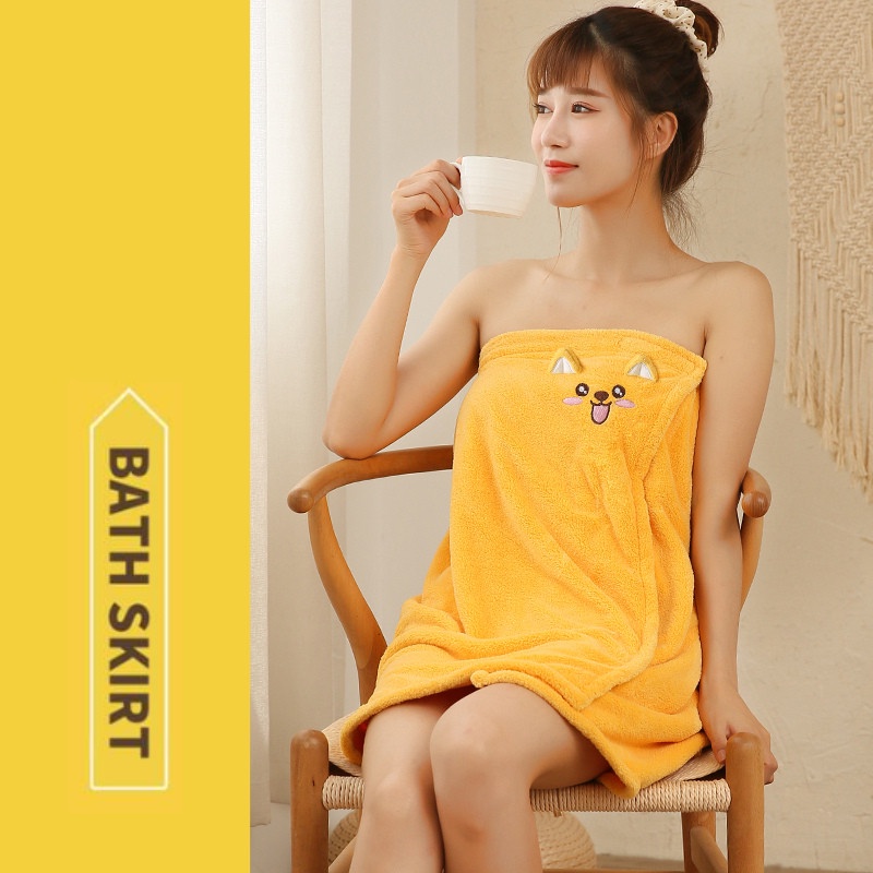 Set quây tắm và khăn quấn tóc cực kỳ sexy, họa tiết cún con siêu xinh, áo quây ngực và khăn gội ủ tóc có nút