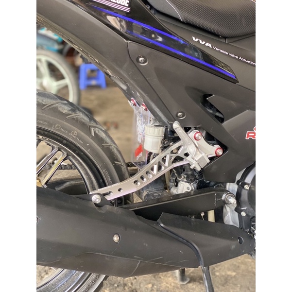 Gác chân malay + pát treo pô cnc lắp cho Ex 150, Ex 155, Winner  - Minh Kiệt Racing