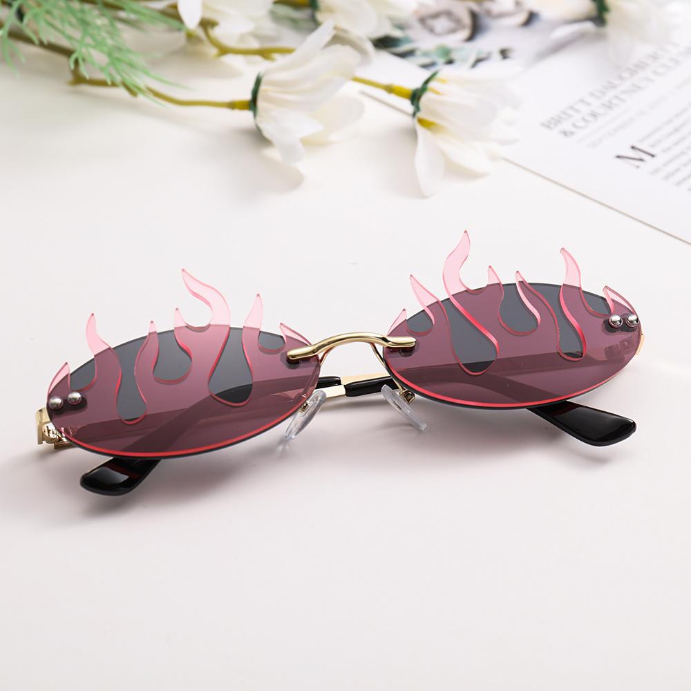 Kính Mát Hình Ngọn Lửa Không Viền Độc Đáo Cho Lễ Halloween