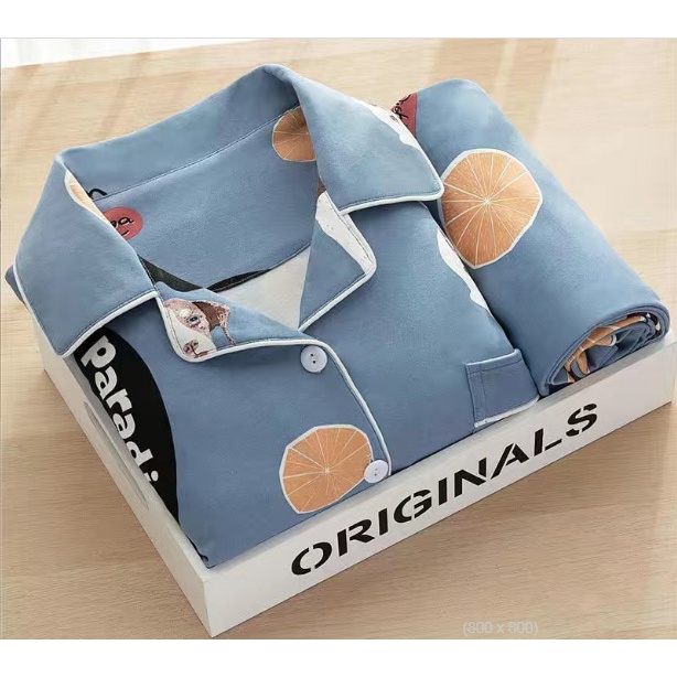 Đồ Bộ Nữ Pijama Tay Dài Quần Dài Cao Cấp Chất Dày Ấm in hình ngộ nghĩnh