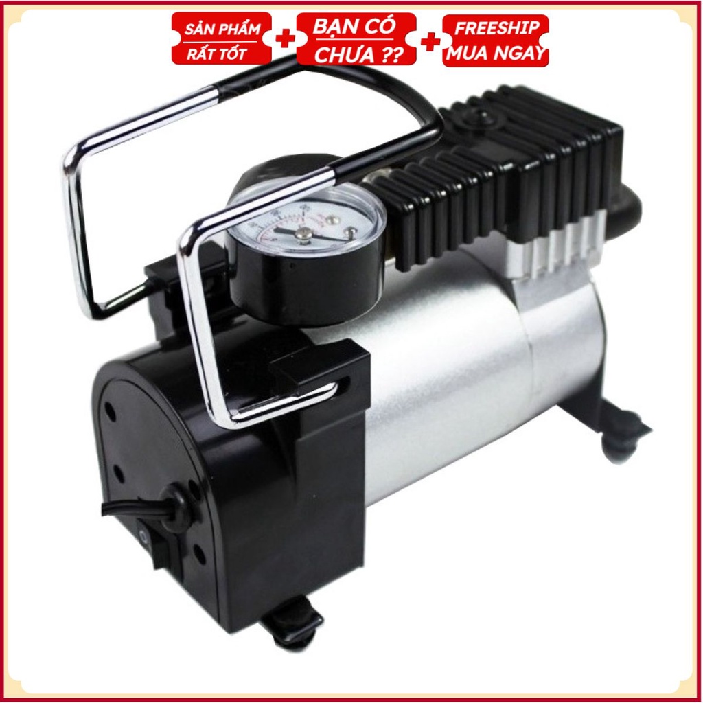 Bơm Ô Tô Chuyên Dụng DC12V Tặng đồng hồ đo áp suất lốp