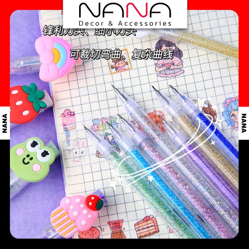 Dao Rọc Giấy Dạng Bút 🌞TẶNG STICKER 🌞Bút Rọc Keo Washi Unboxing Đính Charm Dễ Thương