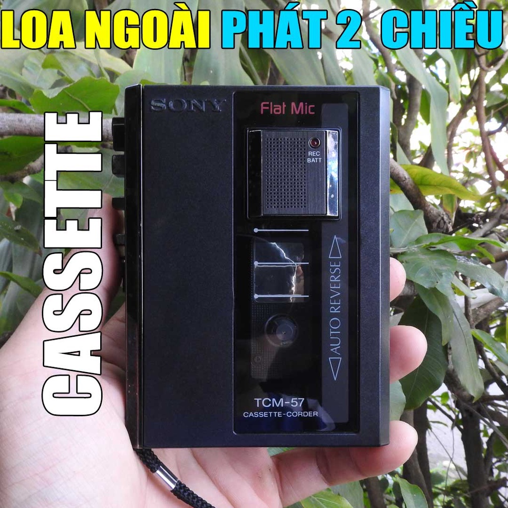 Máy nghe nhạc Cassette Sony TCM-57 có loa ngoài phát băng 2 chiều Auto Reverse kiểu máy vuông nhỏ gọn đẹp