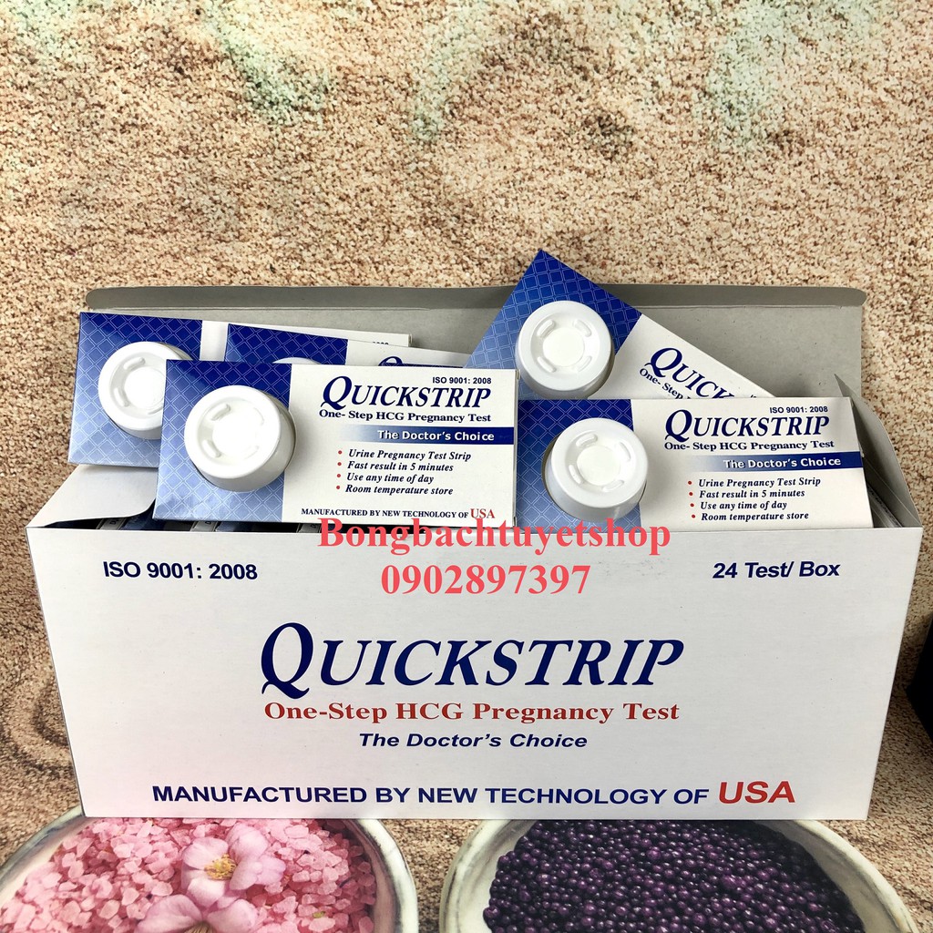 Hộp 24 Que thử thai Quickstrip phát hiện thai sớm - Nhanh chóng - Tiện lợi