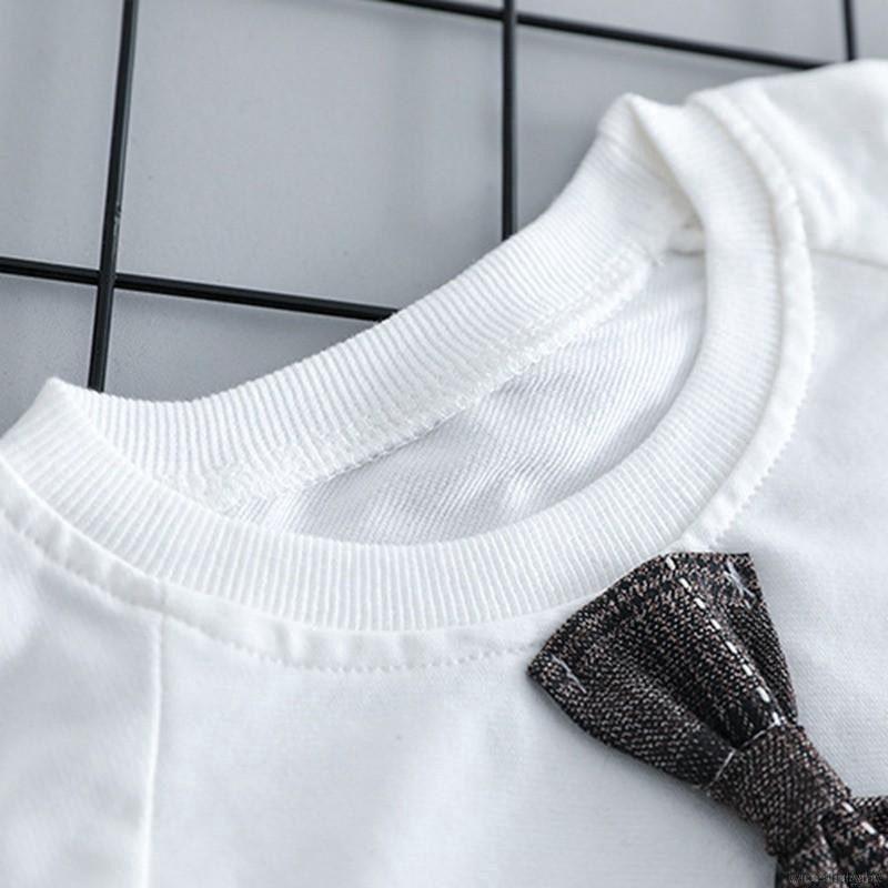 Bộ áo thun + áo khoác cotton sọc caro + quần dài cho bé trai